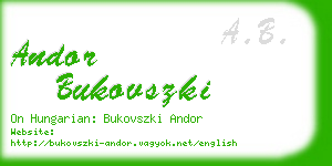 andor bukovszki business card